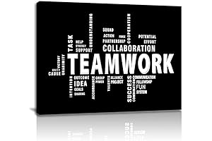 Teamwork Canvas Wall Art: Large Motivational Quotes for a Modern Office Decor