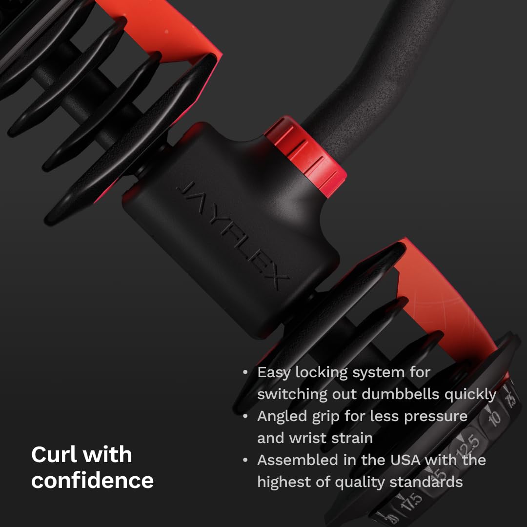 Jayflex Hyperbell EZ Curl Bar Convert Dumbbells to Curl Barbell Set