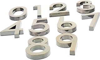 OSALADI 10pcs Number Plate Vintage Door Antique Mailbox Number Adhesive House Numbers Silver Applique Locker Decorations Front Door Decor 3d Numbers Sticker Decorative Number Door Number