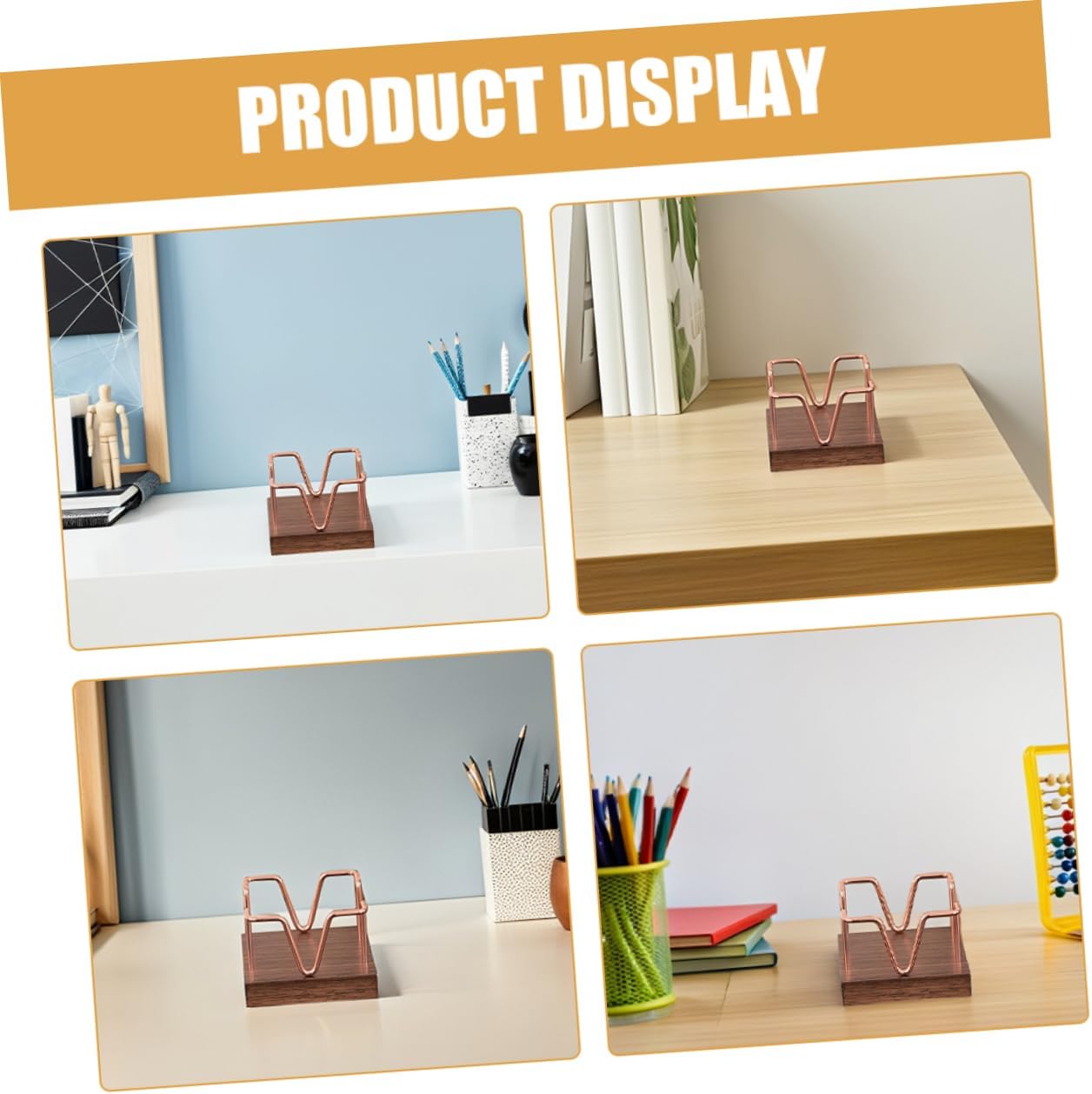 2pcs Desktop Notepad Dispenser Wooden Stick Note Holder with Frame for Office Study and Home Decor Compact Memo Organizer for Classroom Supplies