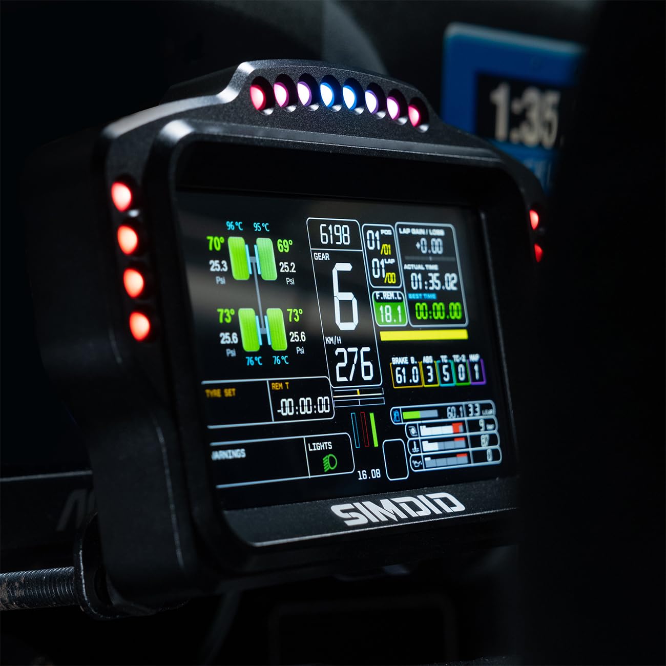DV480 PRO Dashboard SIM Race Dash Display con schermo da 5" e 16 LED RGB per simulazione giochi di corse accessori simulatore PC