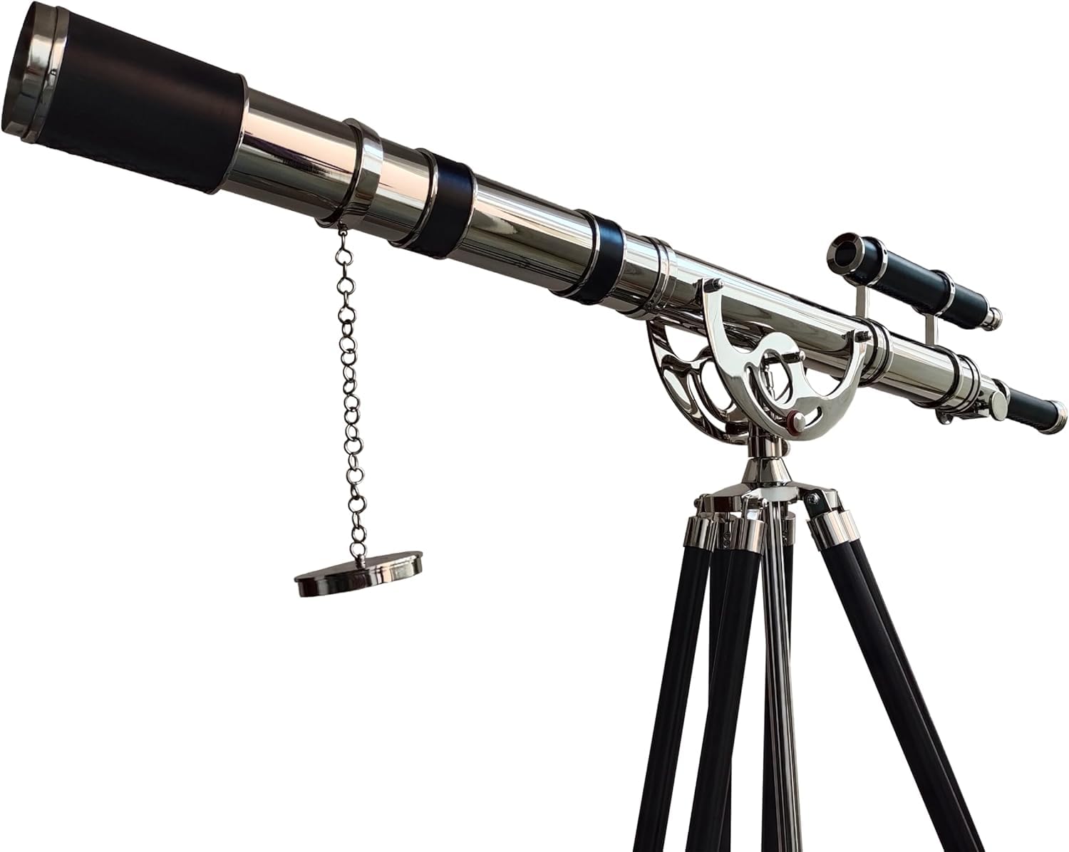 Nautical Vintage Solid Brass Marine Black Leather Djibouti, image size:1500x1196