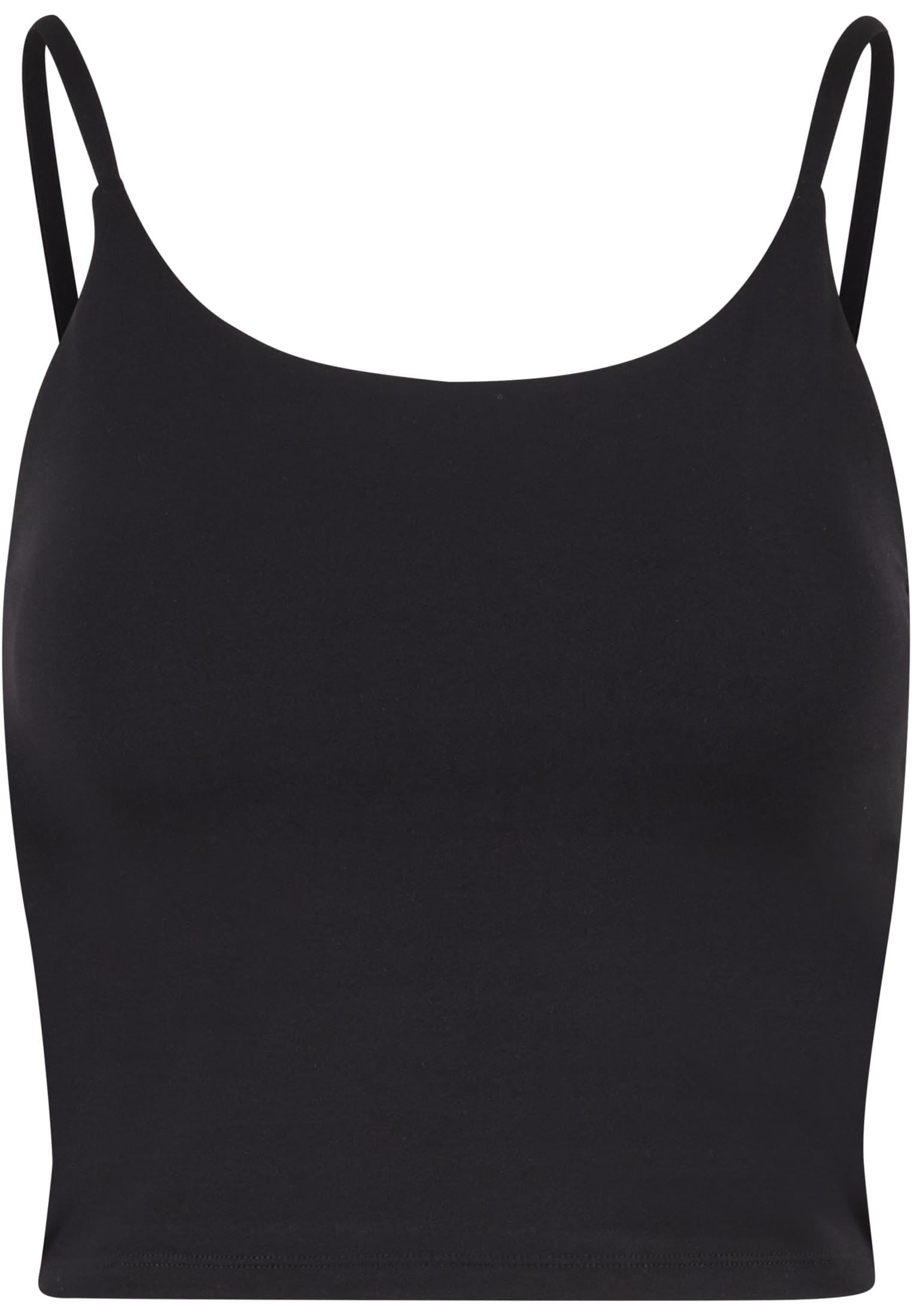 Urban Classics Damski sportowy biustonosz damski, regulowany top sportowy z wbudowanymi miseczkami i ramiączkami do spaghetti, rozmiary XS-XL, czarny, M