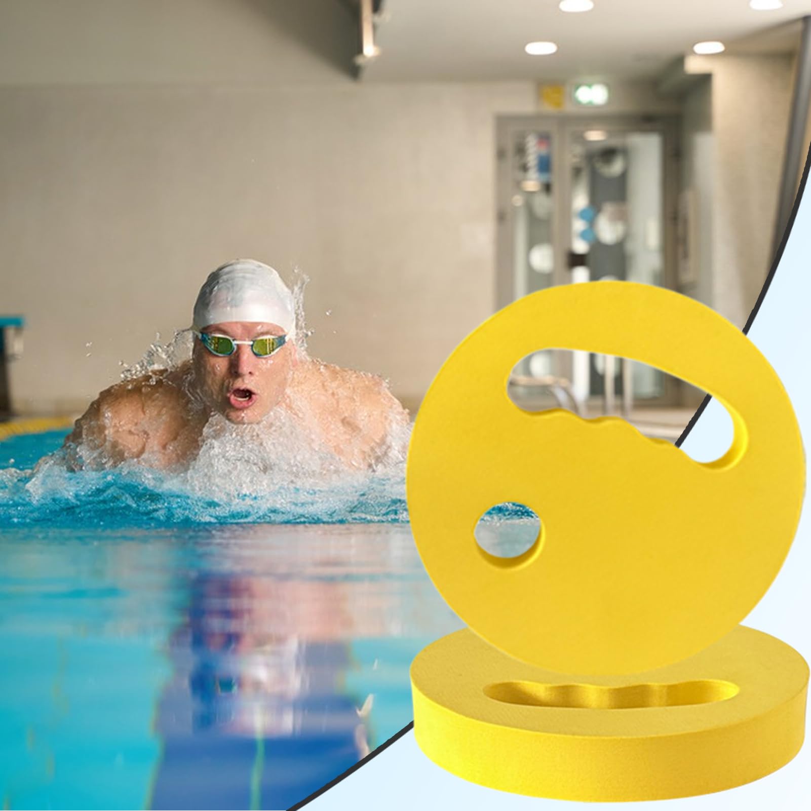 Lot De 2 Disques D'exercice Aquatiques Flottants En EVA Pour La Natation Et La Remise En Forme - Poignée Ergonomique - Aide à L'exercice Aquatique Pour Jeunes, Adolescents, Débutants, Hommes, Filles
