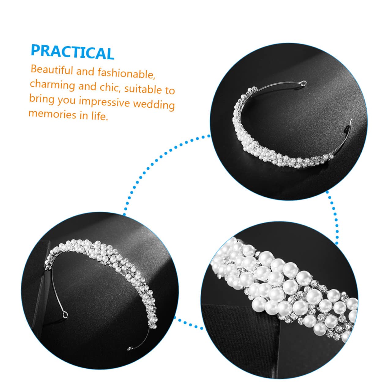 FRCOLOR 5 Piezas accesorio para el cabello diademas para mujeres joyas de color rosa para las mujeres tocados de novia tiaras de novia diademas de para tiara nupcial