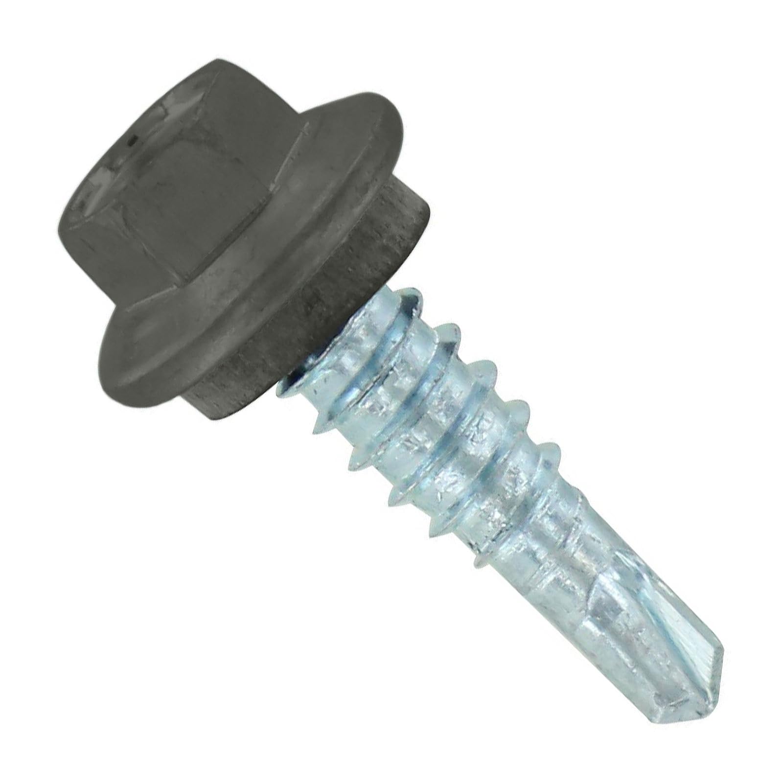 Fasteners Plus ST Fastening Maxx SteelBinder Metal to Metal #14 X 7/8" Burnished Slate Stitch Screws with EPDM Rubber Washer, 250-Count - Designed for