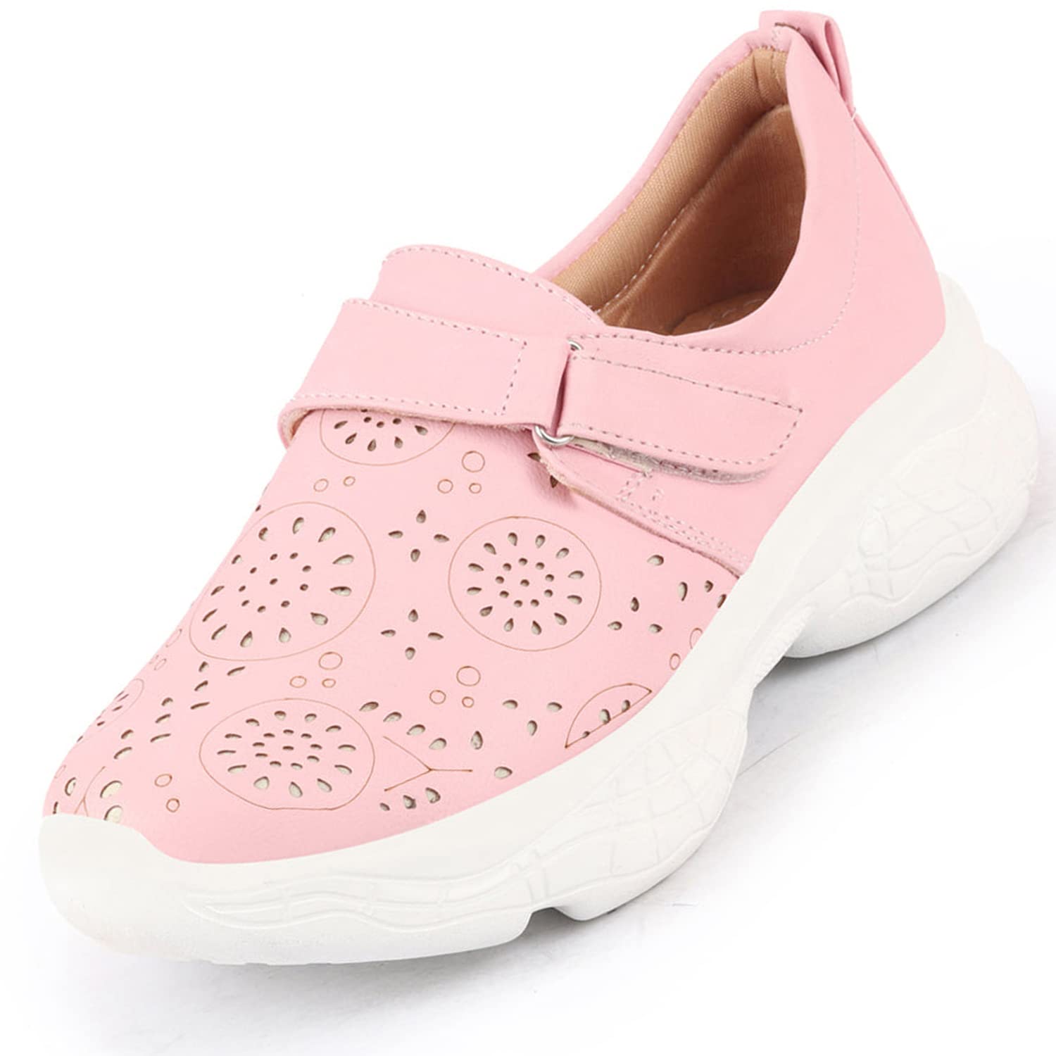 FAUSTO FST 1337 PINK-41 Womens Pink Laser Cut Stitched Back Open Hook & Loop Buckle Mules Shoes (8 UK) (B0BZ51T5XV) Amazon Price History, Amazon Price Tracker