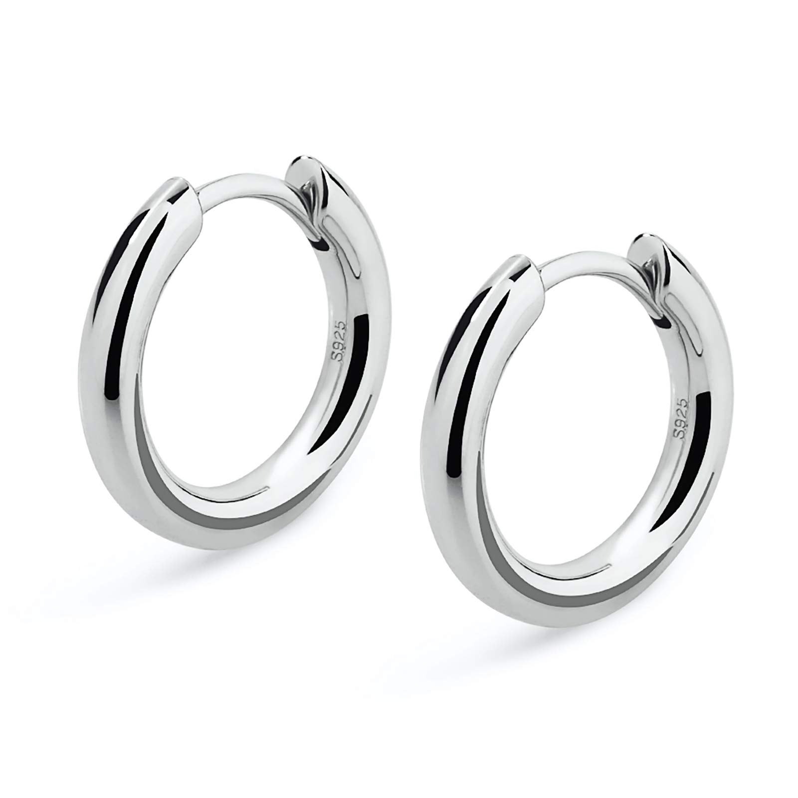 KRKC&CO Sterling Silver Hoop Earrings for Men