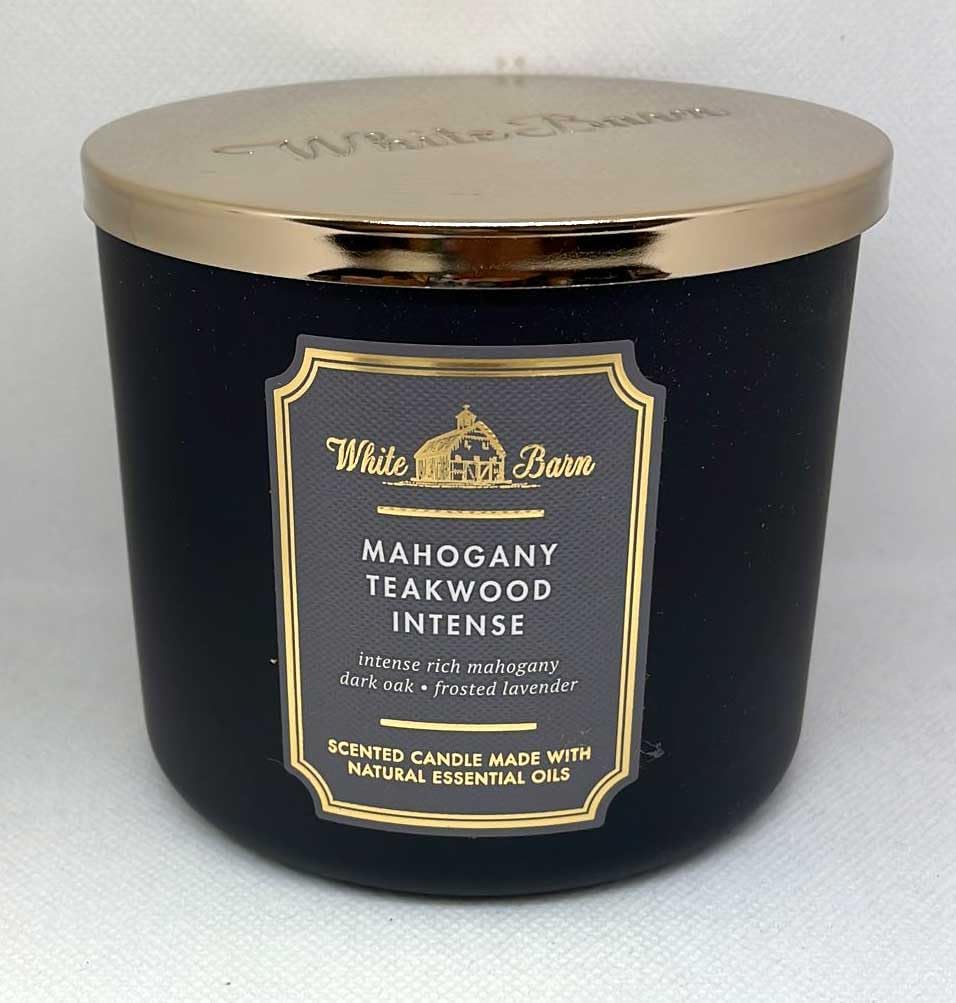 White Barn 3-Wick Candle in Mahogany Teakwood High Intensity