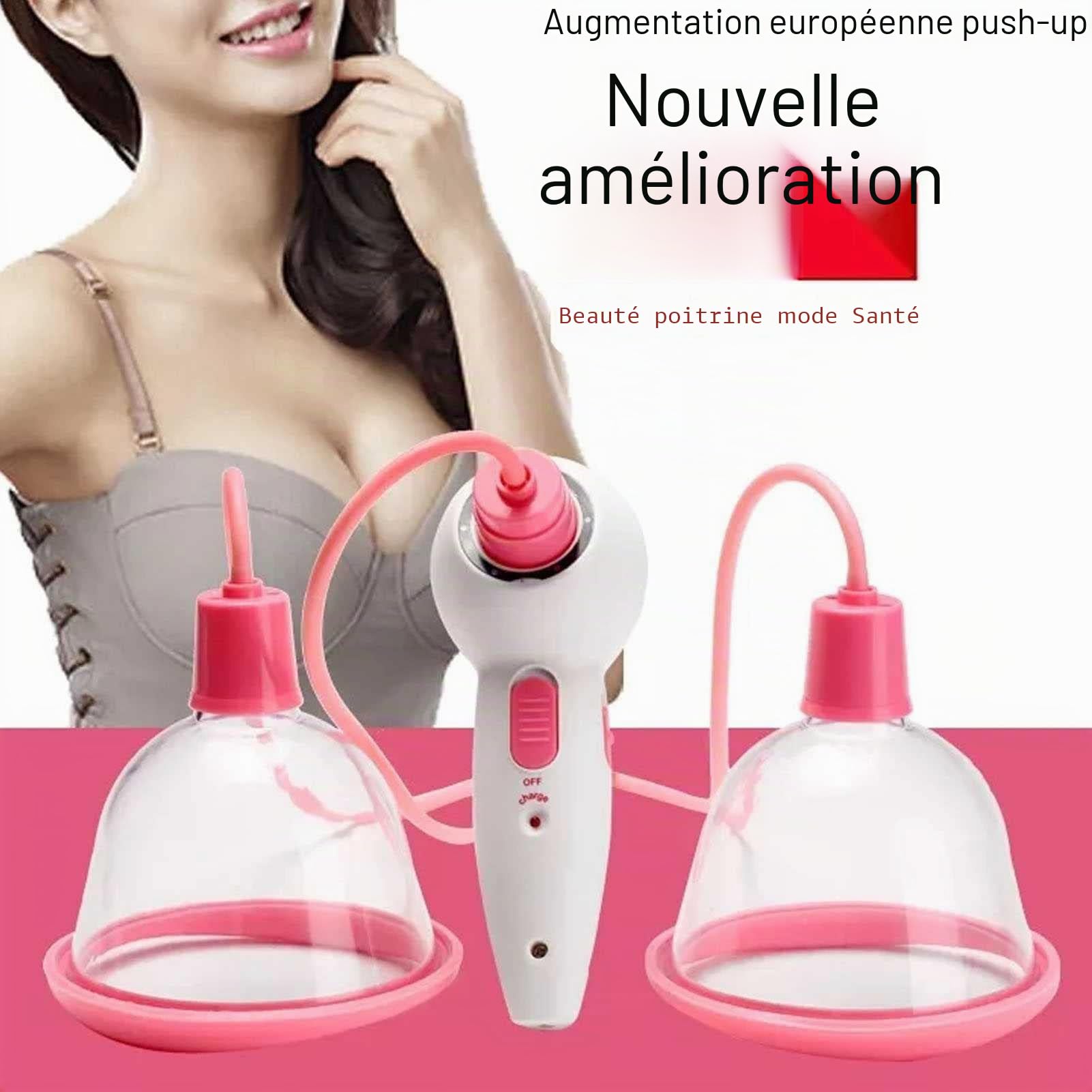 Masseur électrique de poitrine, agrandissement des mamelons, masseur à double tasse, pour favoriser le développement des seins, appareil de soins mammaires à domicile, empêche l'affaissement et le d