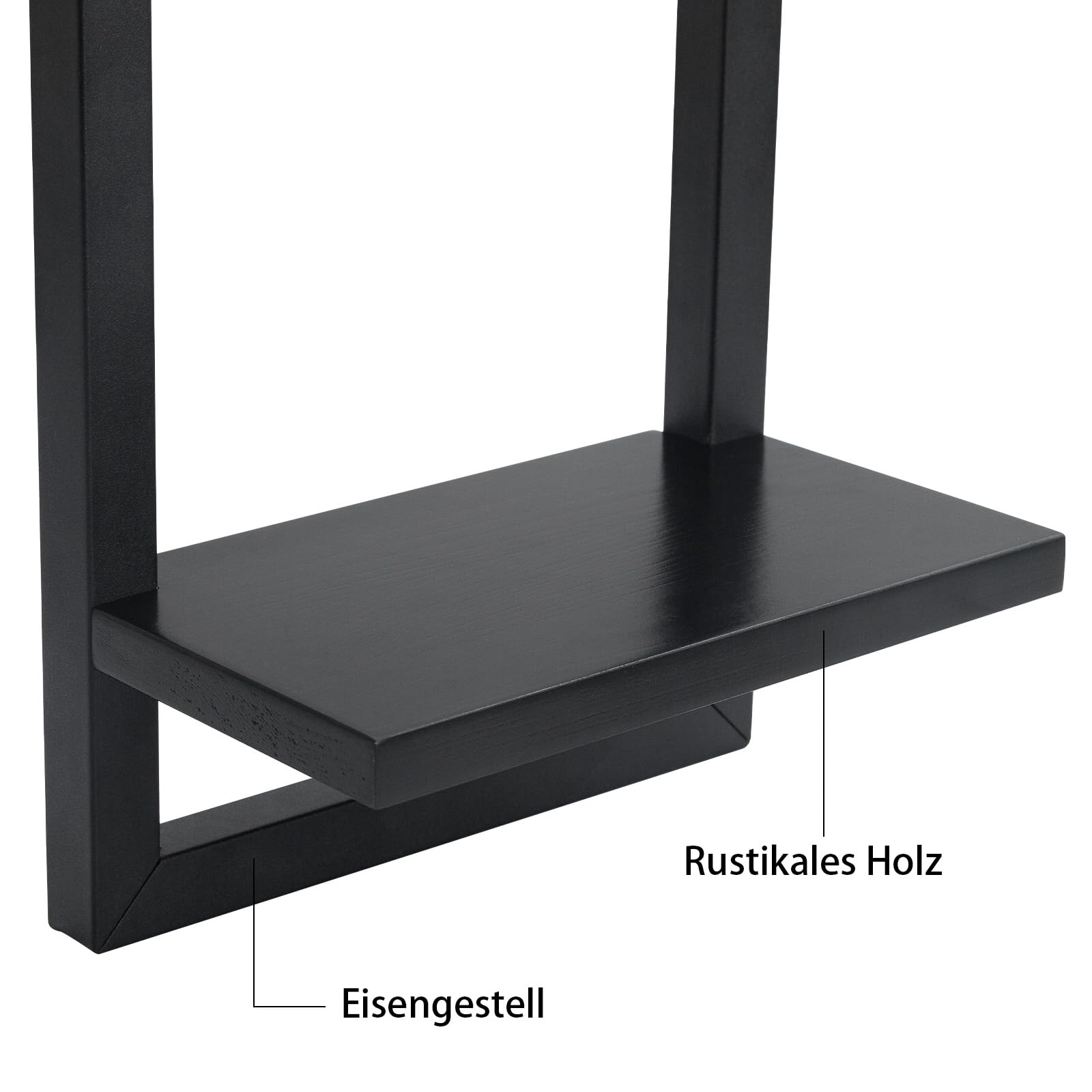 Set mit 3 Wandregalen, Schwebende Regal für die Wand Deko, Hängeregale zur Wandaufbewahrung, Quadratische Bücherregal Wand, Wandregal Holz Hängeregal für Schlafzimmer, Wohnzimmer, Schwarz