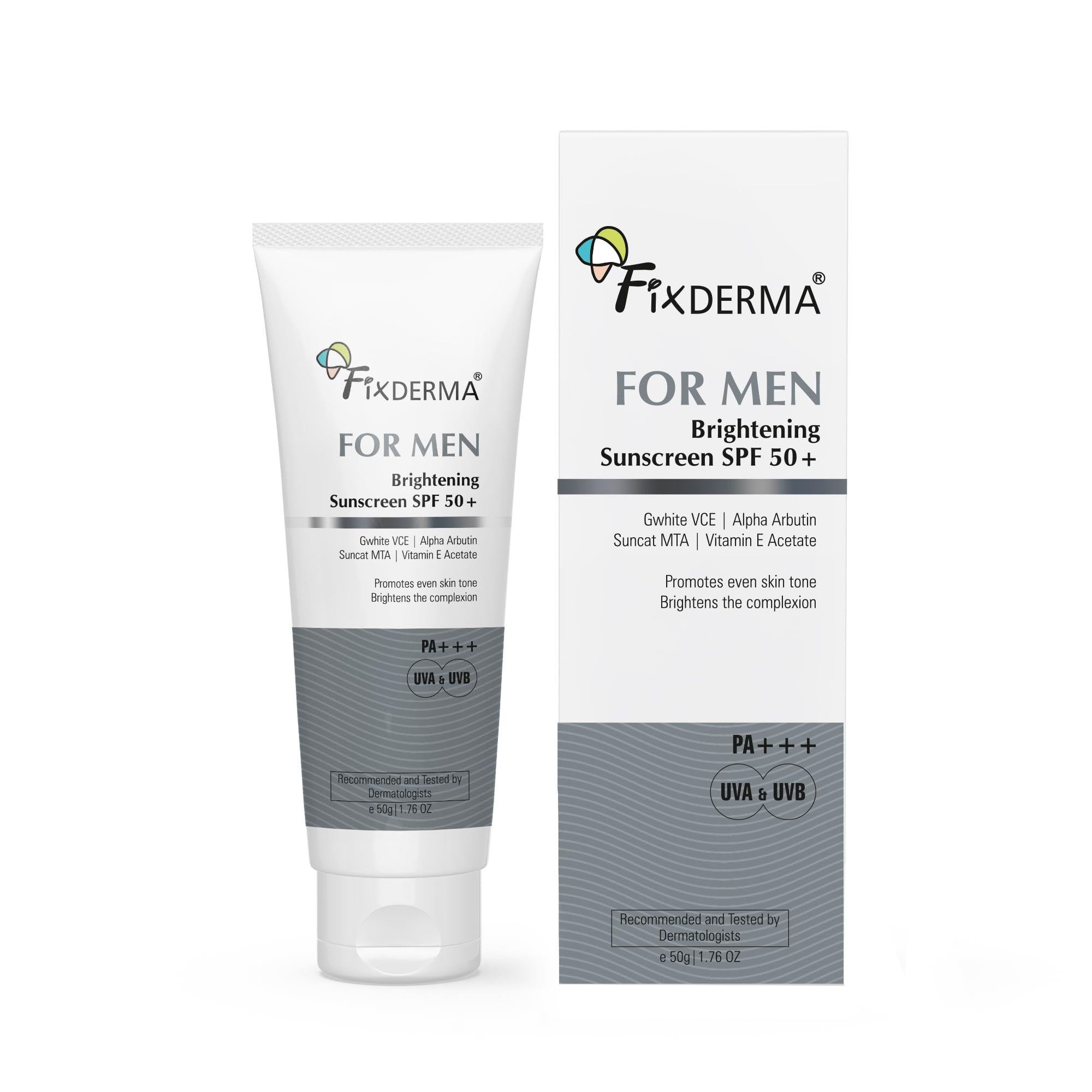 Fixderma Brightening Sunscreen SPF 50 For Men |Sunscreen For Dry Skin- 50g | For Dry Skin-image-0