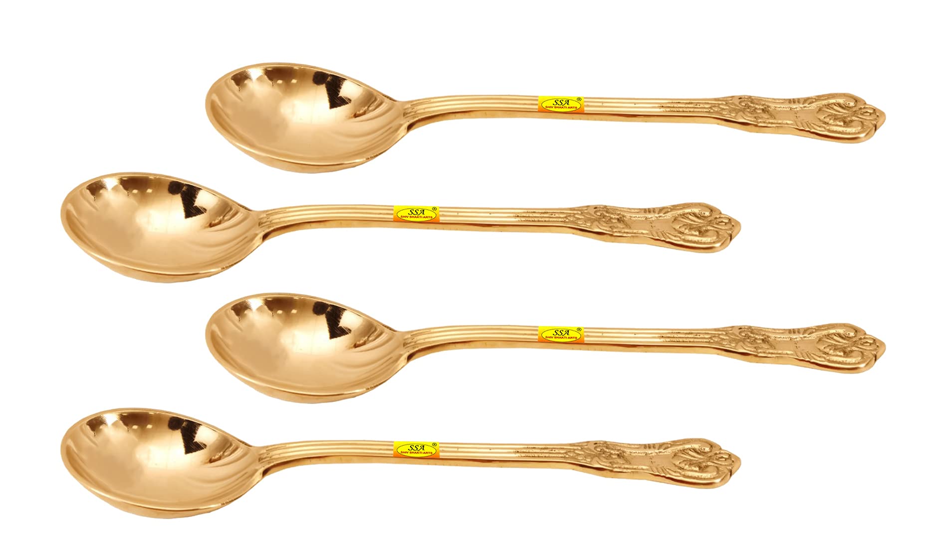 Shiv Shakti Arts Pure Brass Designer Serving Spoon Big - 9
