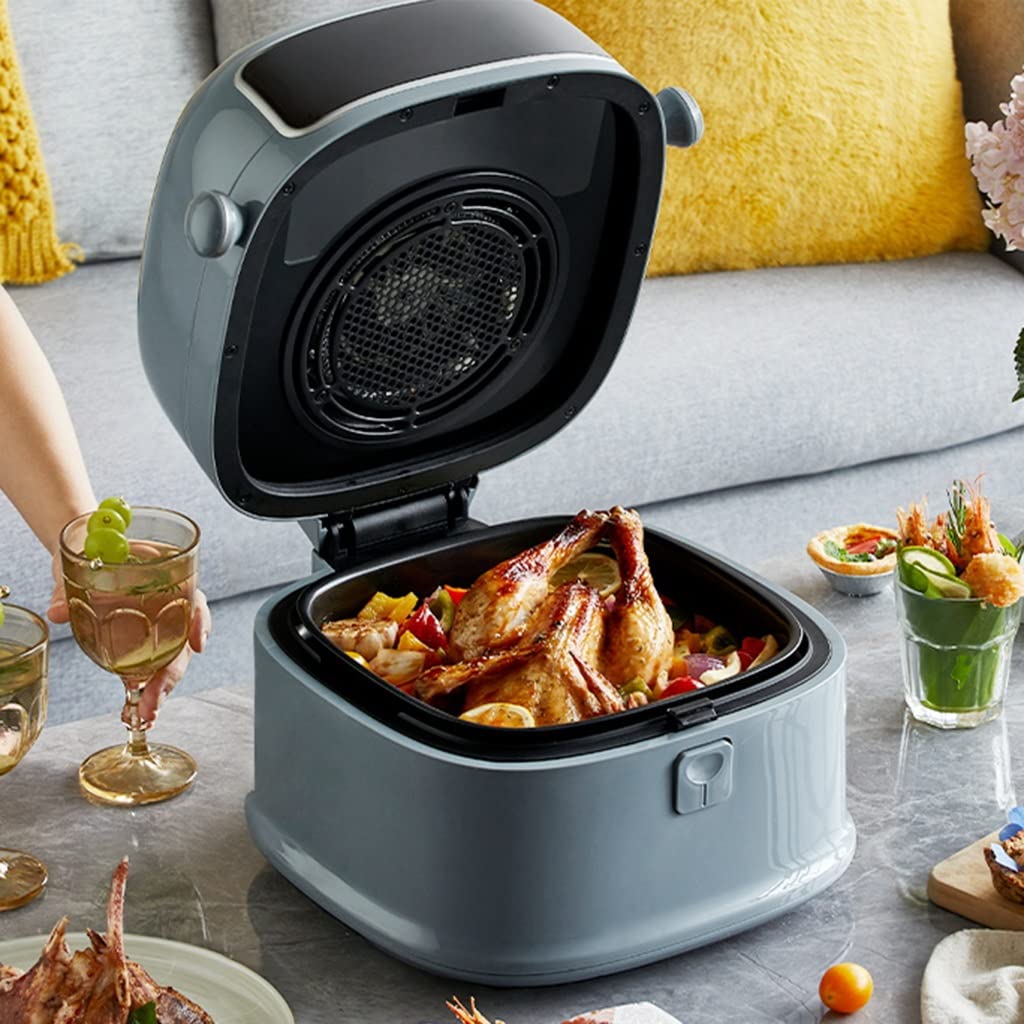 Friggitrice Ad Aria Friggitrice Visiva Friggitrice Elettrica Ad Alta capacità Forno Friggitrice Multifunzione Tutto in Uno (Color : Grey, Size : 8L)