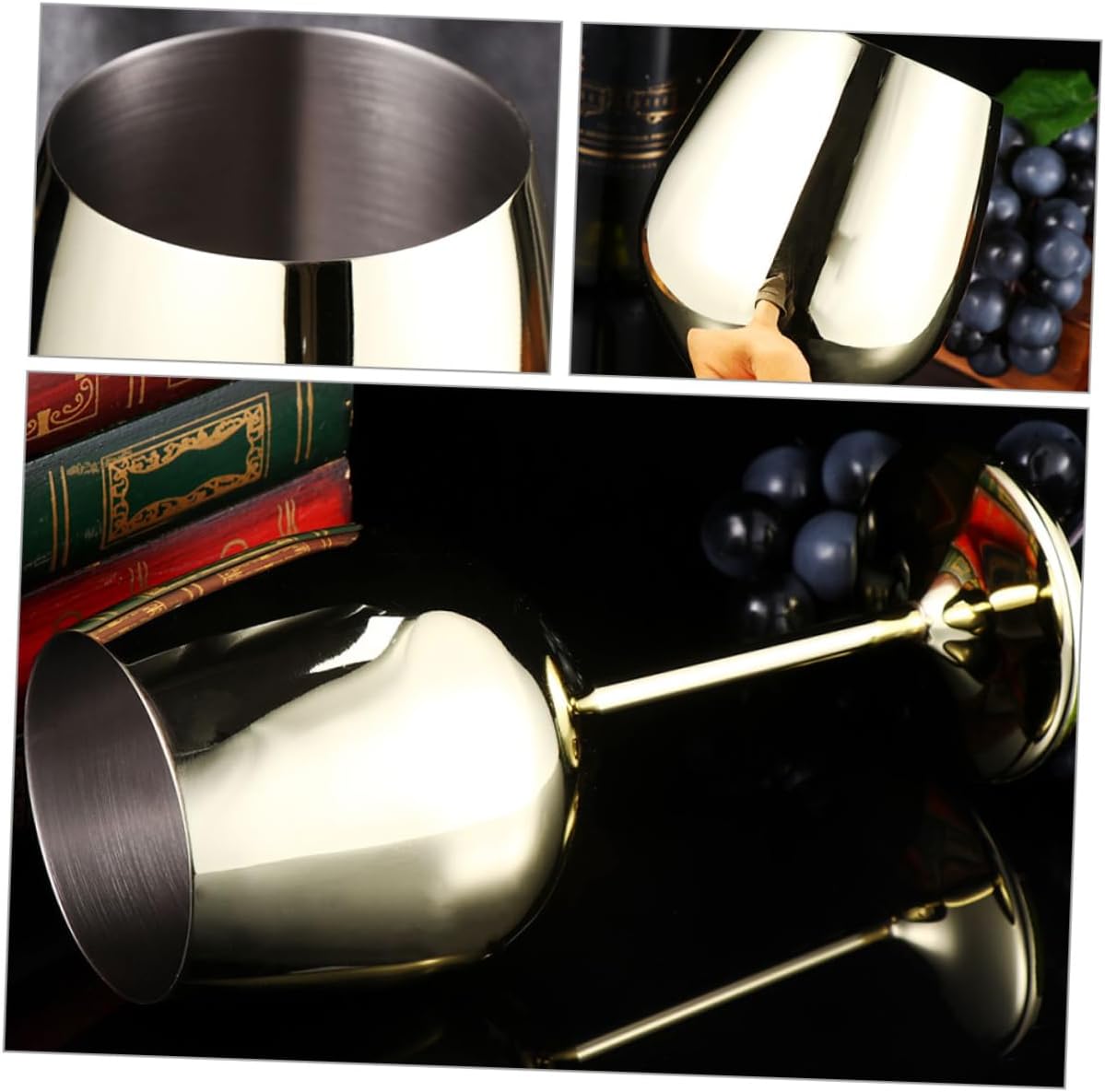 Alipis 2pcs Gold Stainless Steel Cocktail Goblets Wine Glasses for Wedding Parties and Anniversaries Lightweight and Reusable Drinkware for Occasions