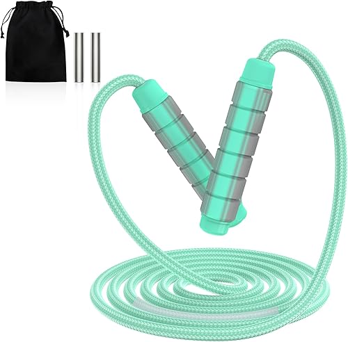 Cuerda de saltar de entrenamiento, cuerda de salto con peso para mujeres, cuerda de saltar ajustable sin enredos para hombre, ejercicio de fitness