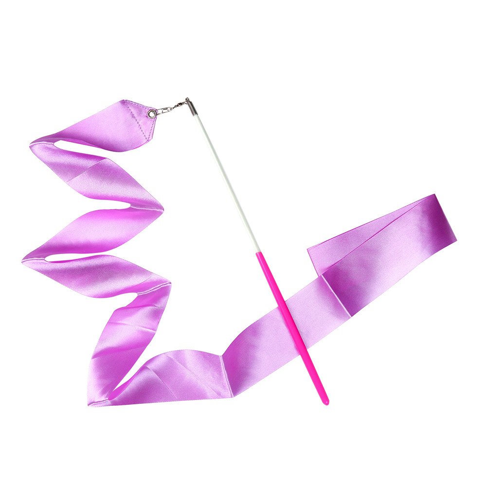 10 Pièces 2 mètres Gym Fitness Rubans de Gymnastique Rythmiques, Danse Tige De Streamer Baton Tournoyant Art Rubans pour Enfants,10 Couleurs