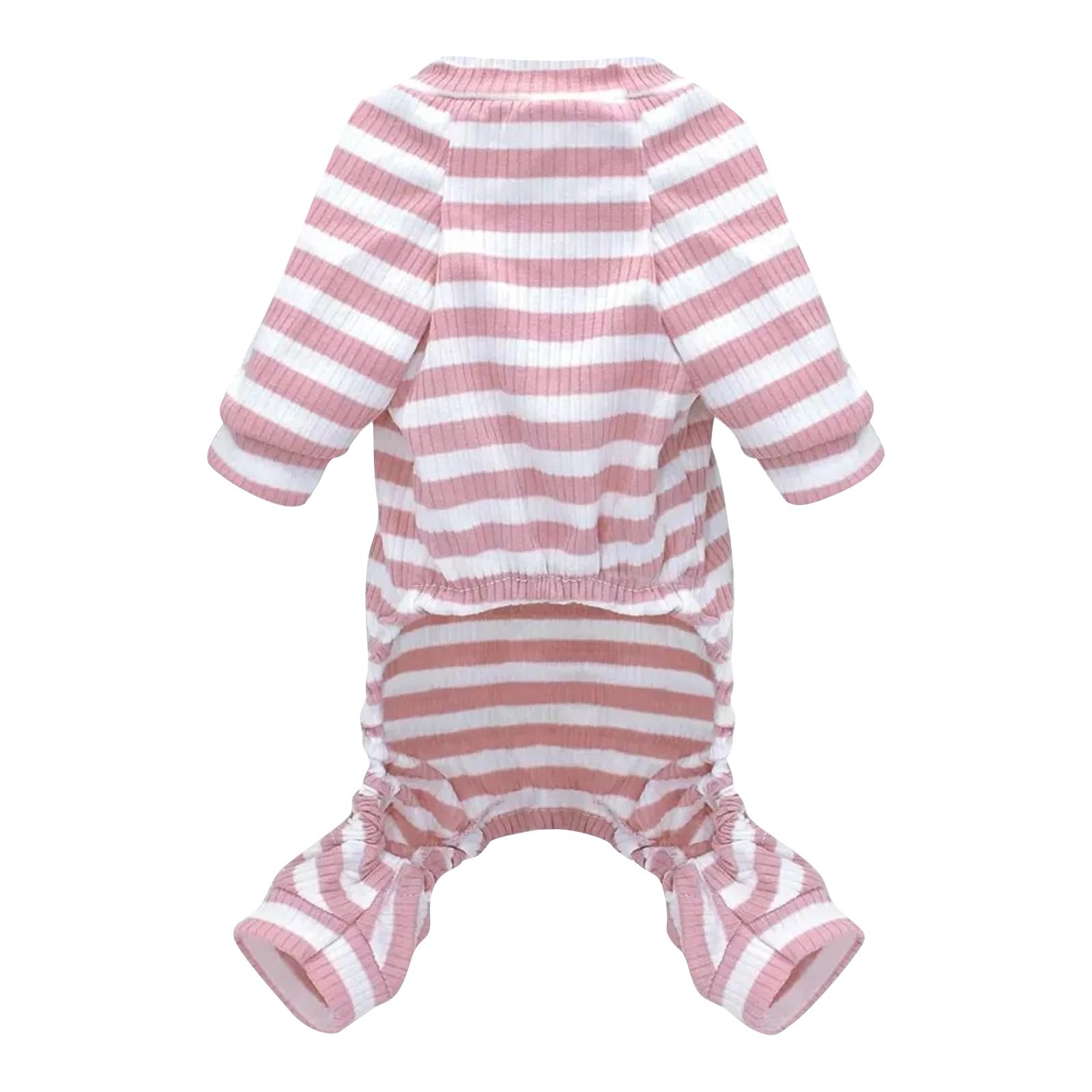 Elastic Classic Stripes Pet Onesie Pets Pajamas PJS Bodysuit for Cats Small Medium Dogs(Pink,X-Large)