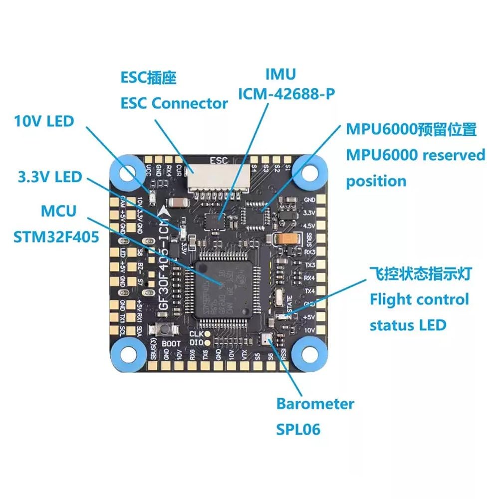 GF30F405-ICM 42688P OSD BalckBox 5V 10V Dual BEC F405 kontroler lotu 3-8S 30X30mm pasuje do RC FPV Freestyle Drone