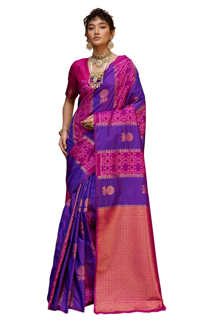 DC ELEMENTS Women Silk Patola Saree Traditional Indian Ethnic Festive Wedding Wear Sari Classic Patola Design (KIRTAN PATOLA-002)