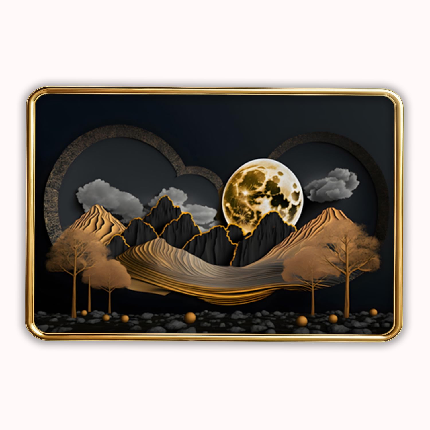 Rajasthani Village Photo Frame - Gold & Sparkle -26