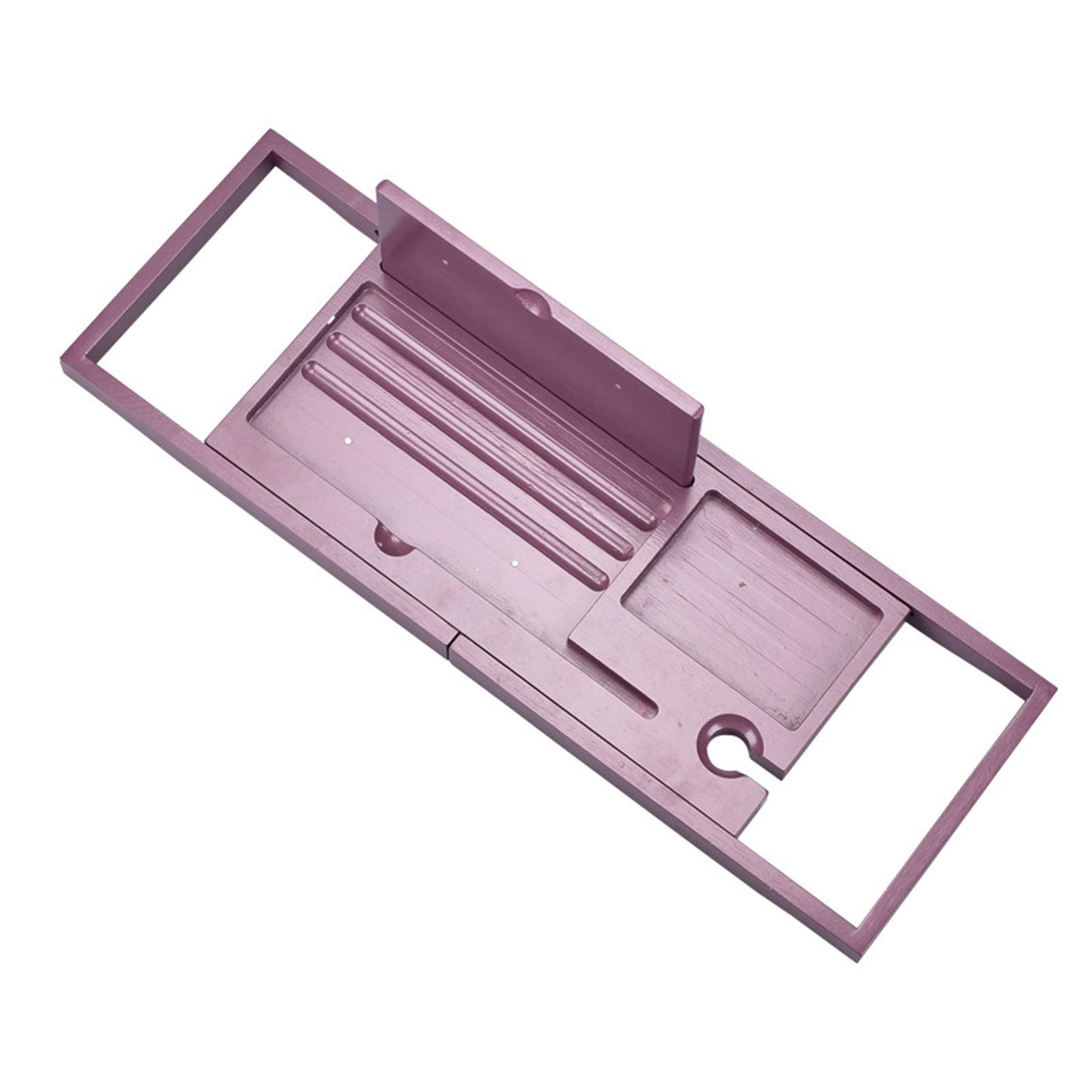 Badewannentabletts, Badewannengestell, multifunktional, einziehbar, rutschfeste Badewannenstütze, Badezimmer für Zuhause, Badewannentablett (Farbe: Lila, Größe: 60 x 20 cm) (Lila 60 x 20 cm)