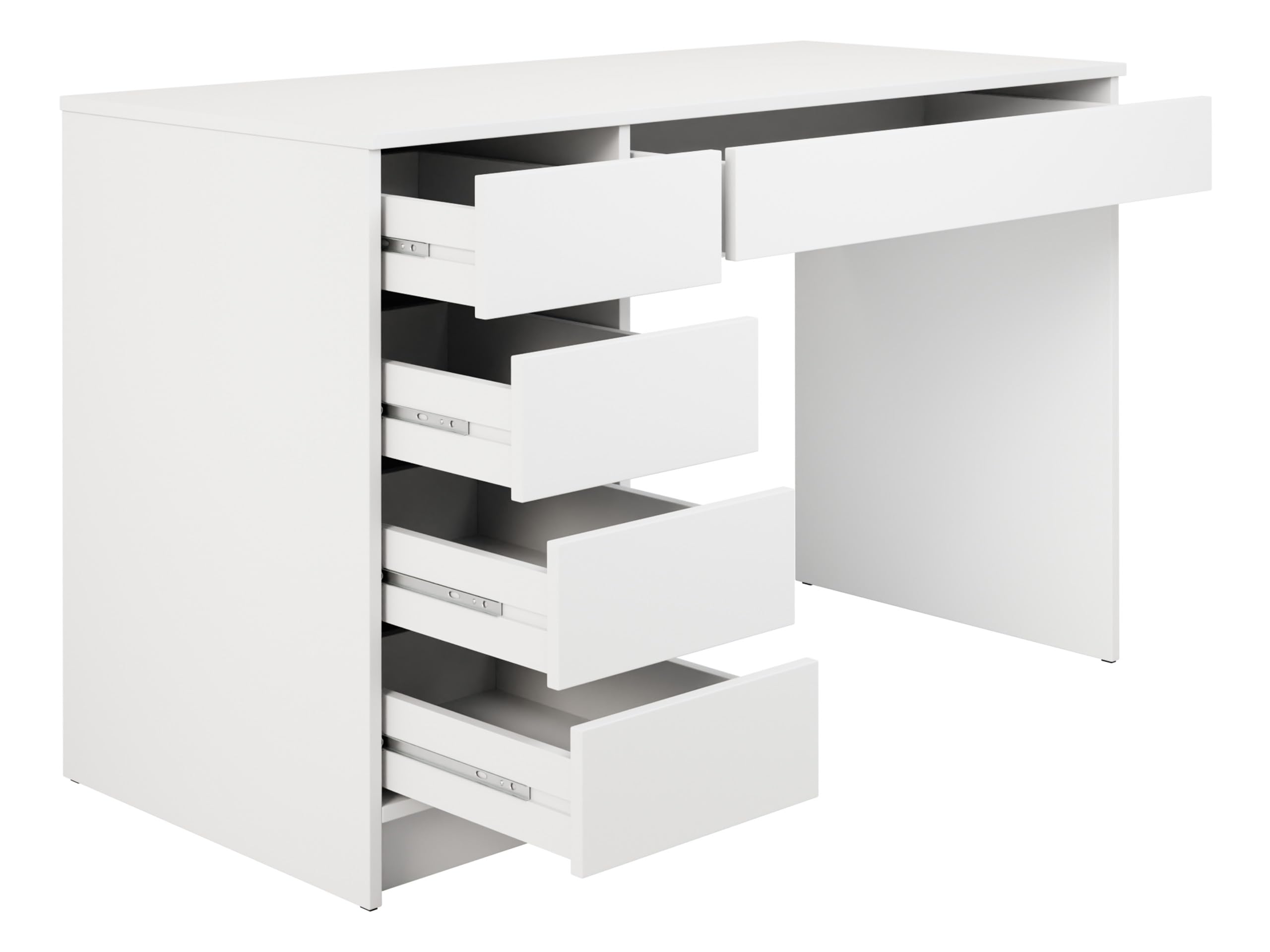 Mirjan24 Schreibtisch Ada, 5 Universale Schubladen Schülerschreibtisch Computertisch Kinderschreibtisch Arbeitstisch PC-Tisch Jugendzimmer Kinderzimmer (Sandbeige)