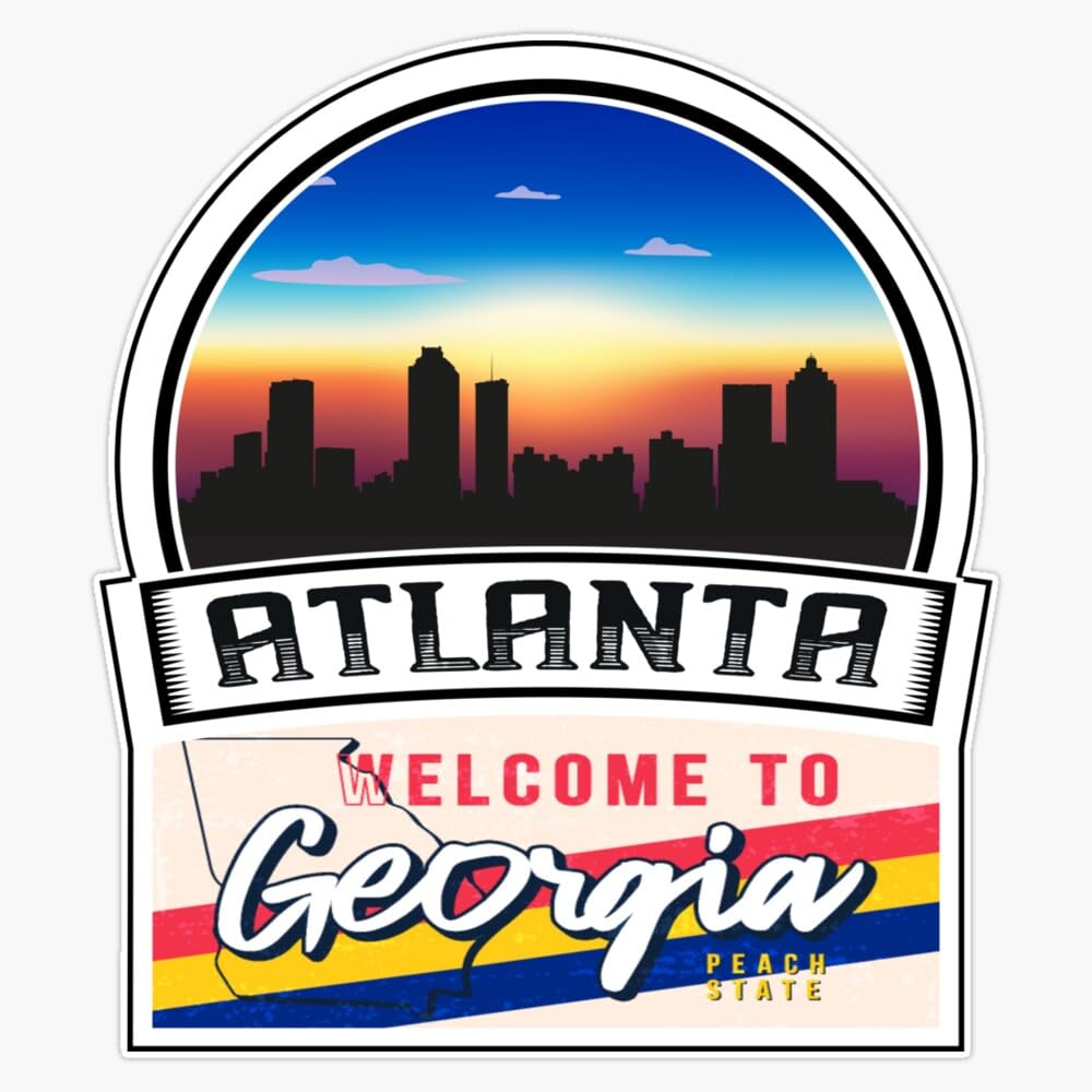 Magnet Atlanta Welcome To Georgia Peach State Georgia State And Cities Series -1 Magnet Vinyl Decal Sticker 5