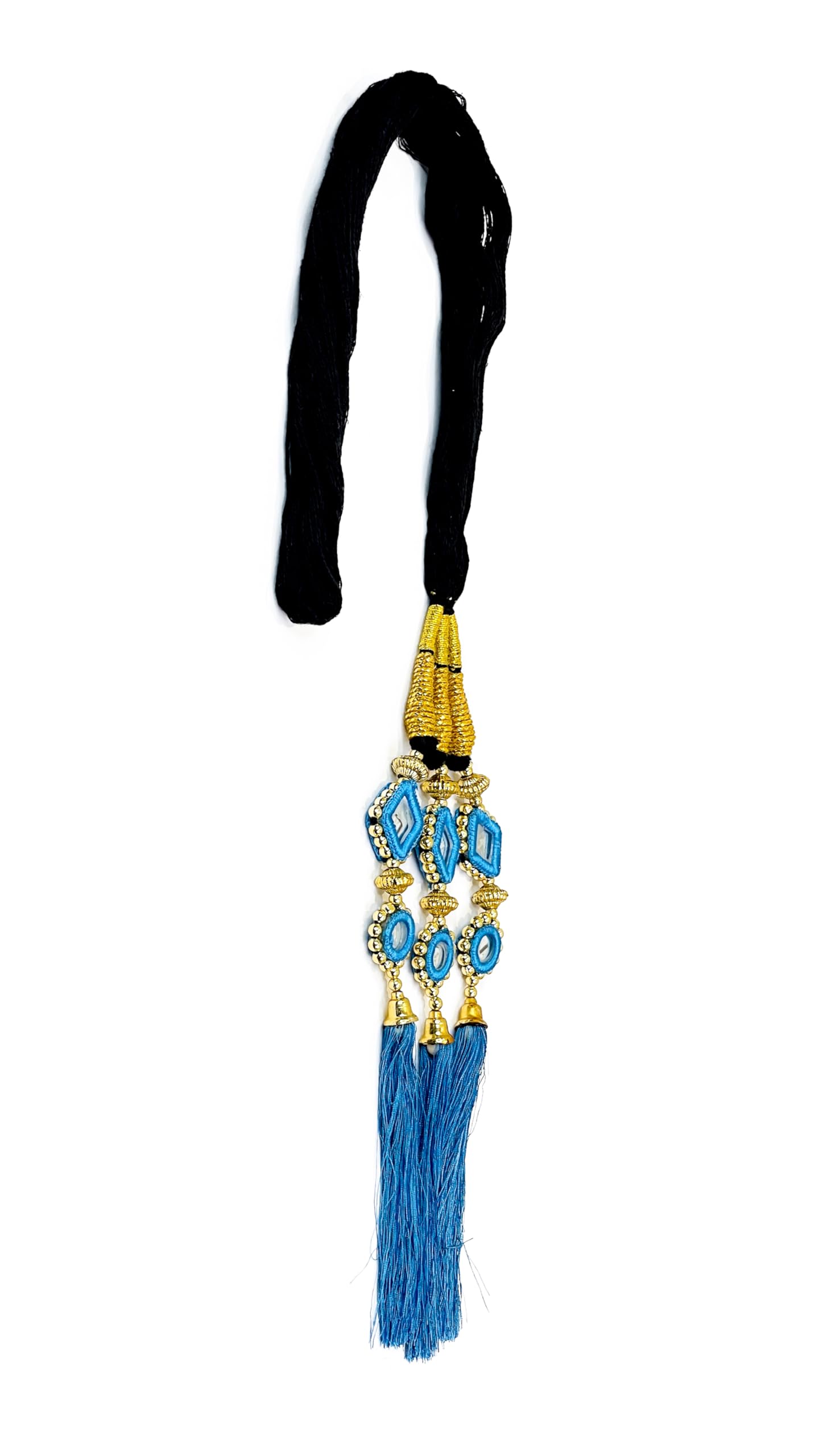 El Cabell Women's Patiala Shahi Paranda ParandI Choti Braid/Tassles Hair Accessories for Girls and Women 1 pieces (Sky blue)