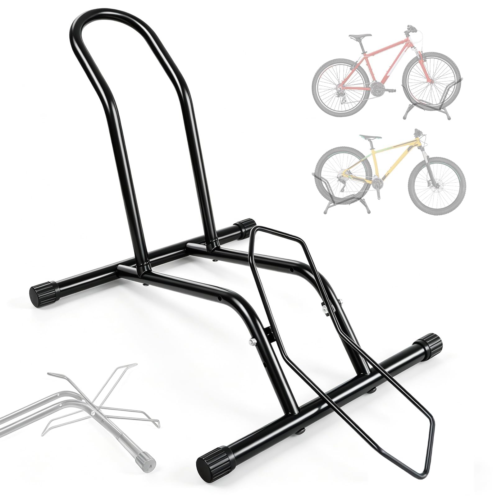 Bike Floor Stand,Freestanding Bicycle Storage Rack Indoor Outdoor Adjustable Bike Stand for 16" to 29" Mountain/Road/Kids Bikes,Garage Parking Holder for Apartments & Homes