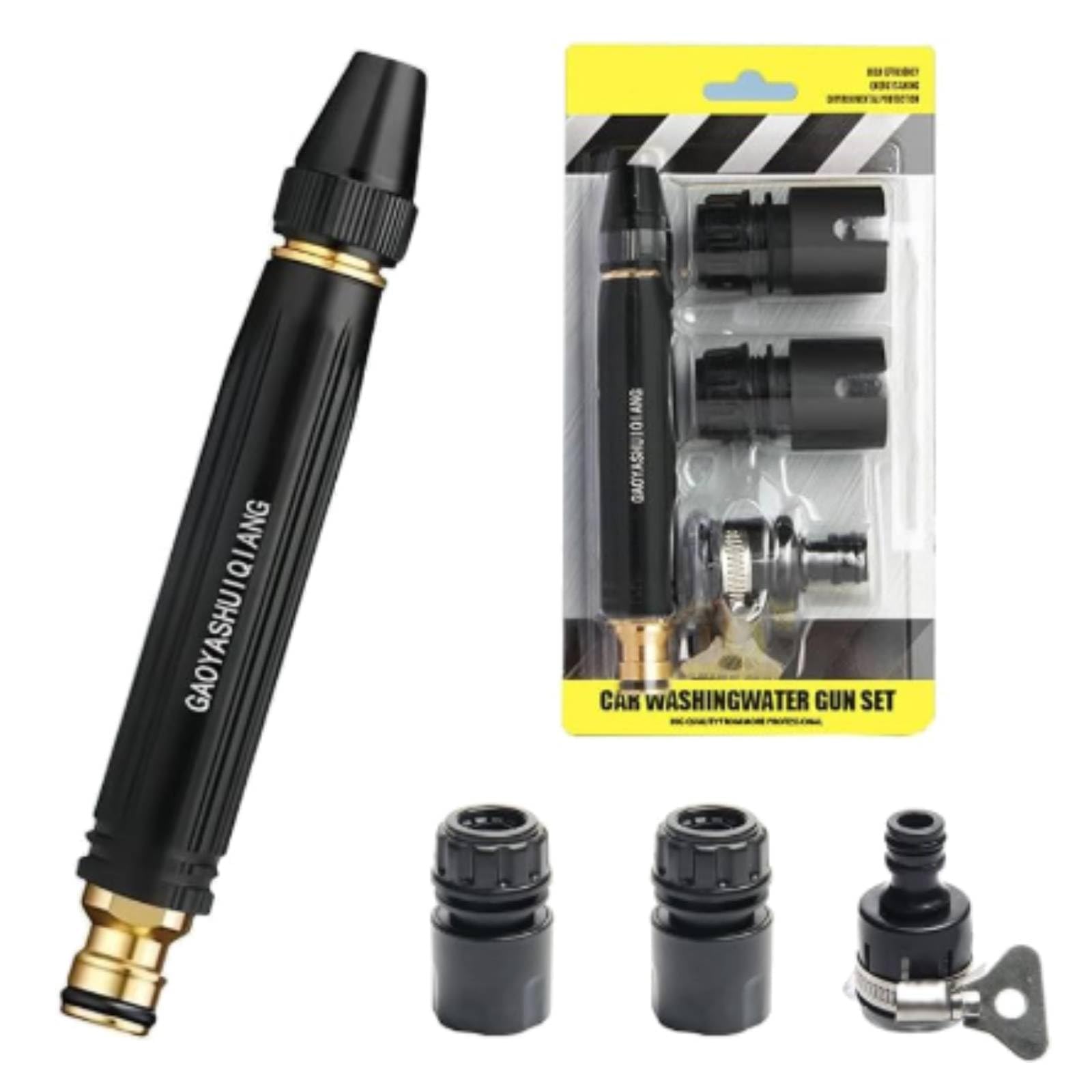 Garden Hose Pressure Booster – High Pressure Hose Attachment for Car Wash, Powerful Home High Car Wash Water three Pattern Garden Spray Nozzle Home Water Nozzle with Booster