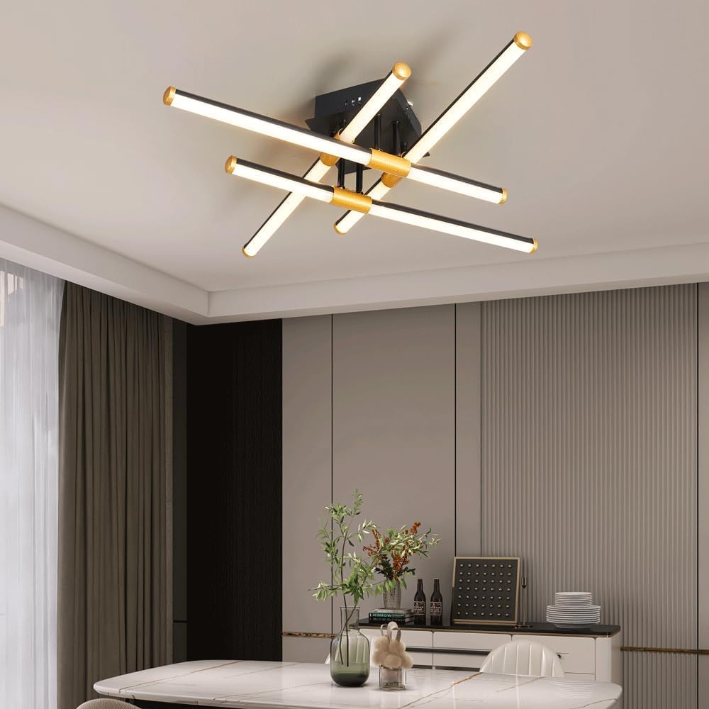 Amazon.com: 6-Light Black Gold Mid-Century Ceiling Light Sputnik