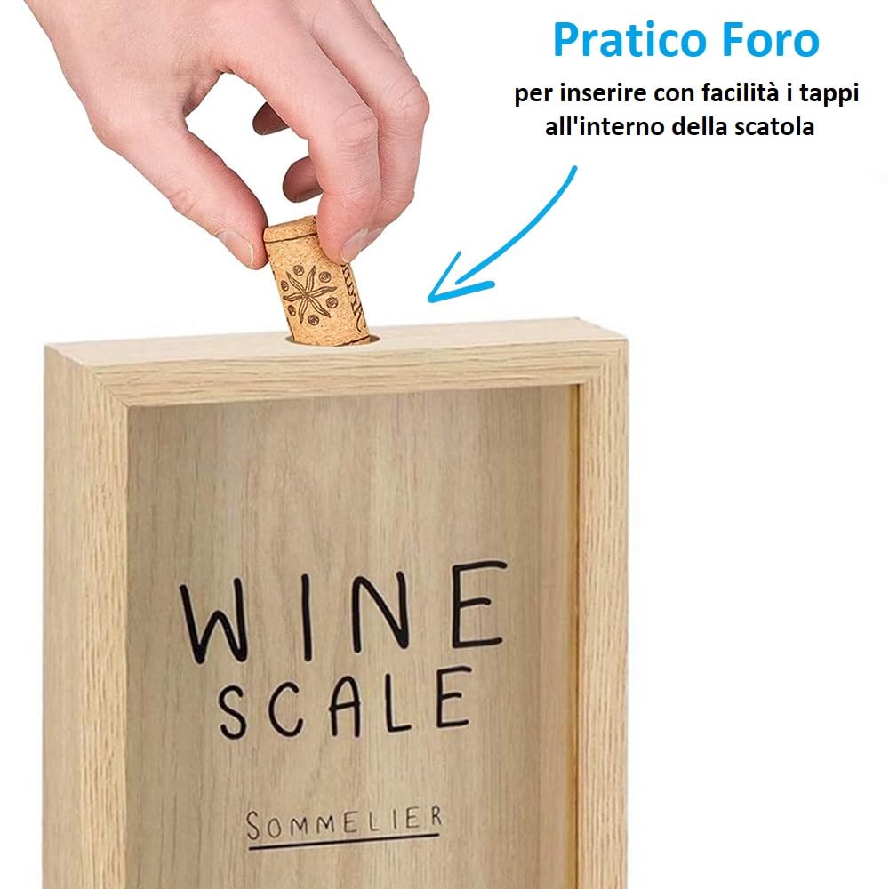Raccoglitore Tappi Di Sughero In Legno E Vetro - Decorativo Da Parete, Per Appassionati Di Vino