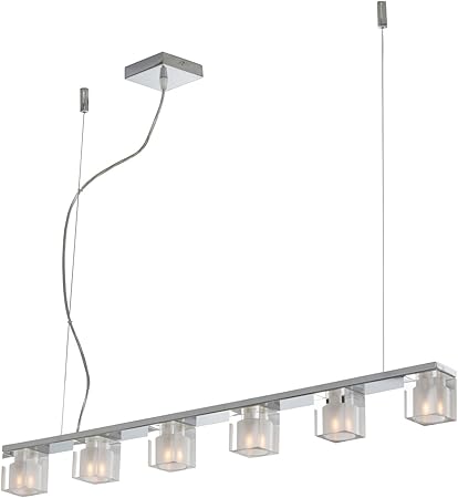 ET2 E22034-18 Blocs 6-Light Linear Pendant, Polished Chrome Finish ...