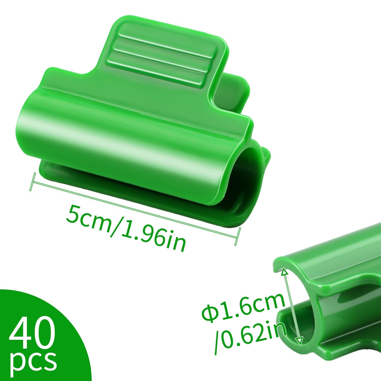 SWTYExt 40pcs Greenhouse Clamps for diameter 16mm/0.63in Greenhouse Hoops Garden Clips Garden Netting Clips Plastic Plant Clips for Fixing Plant Cover Plastic Sheeting Film Row Cover - Image 3