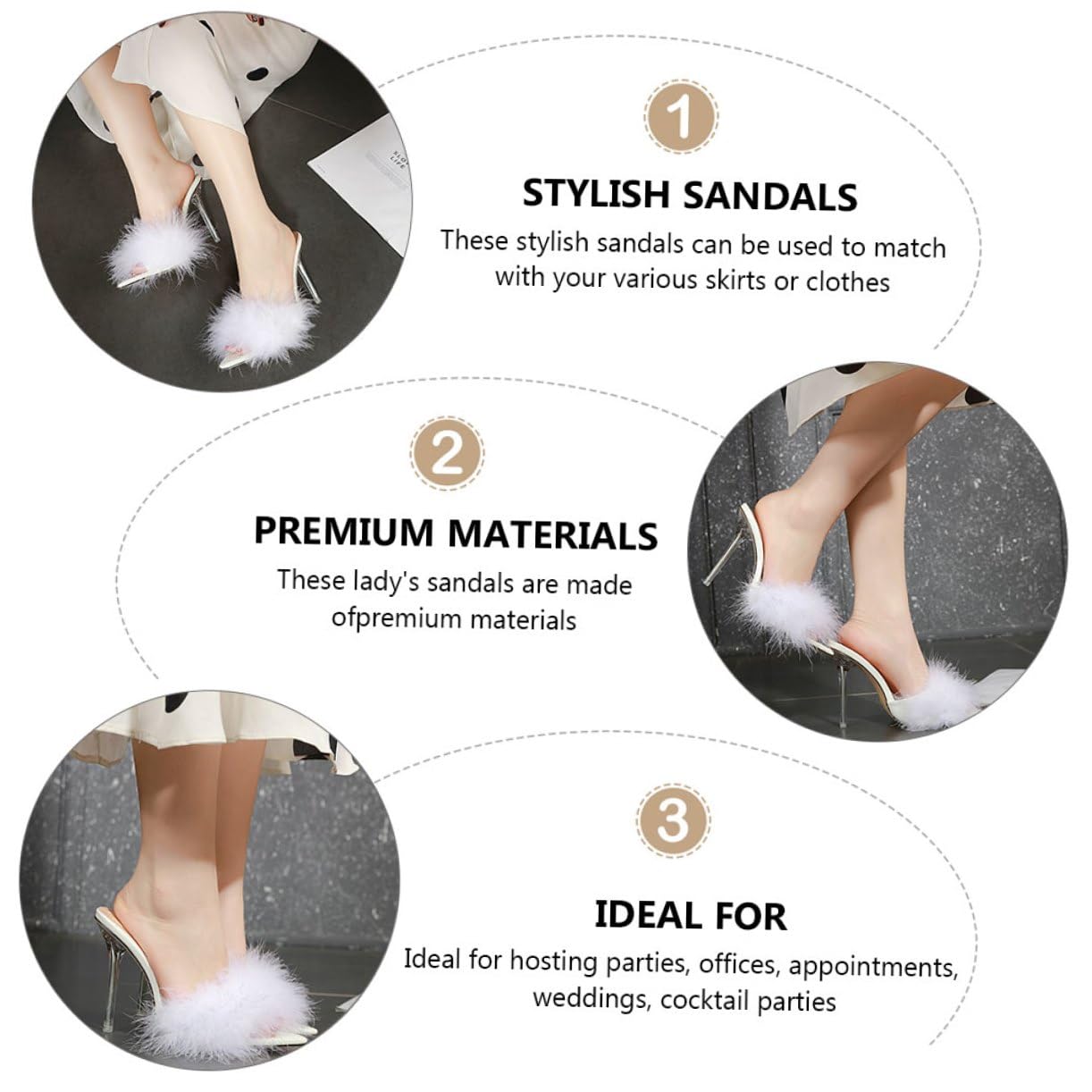 Holibanna Pantofole Stivali con per Donna Sandali Soffici per Le Donne Tacchi da Ragazza Sandals Sandale Ciabatte estive Sandali con Alto Scarpe estive Suola: Bianca
