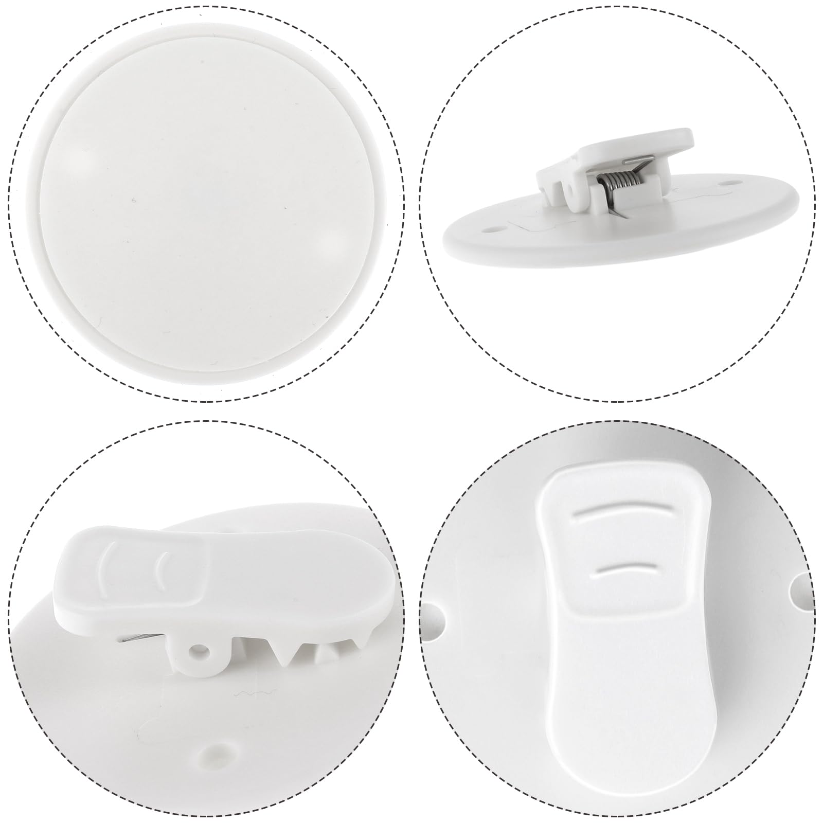 Lot De 6 Clips De Rideau De Douche Avec Ventouse Pour éviter Les éclaboussures D'eau, Protection Coupe-vent Contre Les éclaboussures | Il Suffit D'appuyer Sur Le Clip Sur Le Mur | Blanc