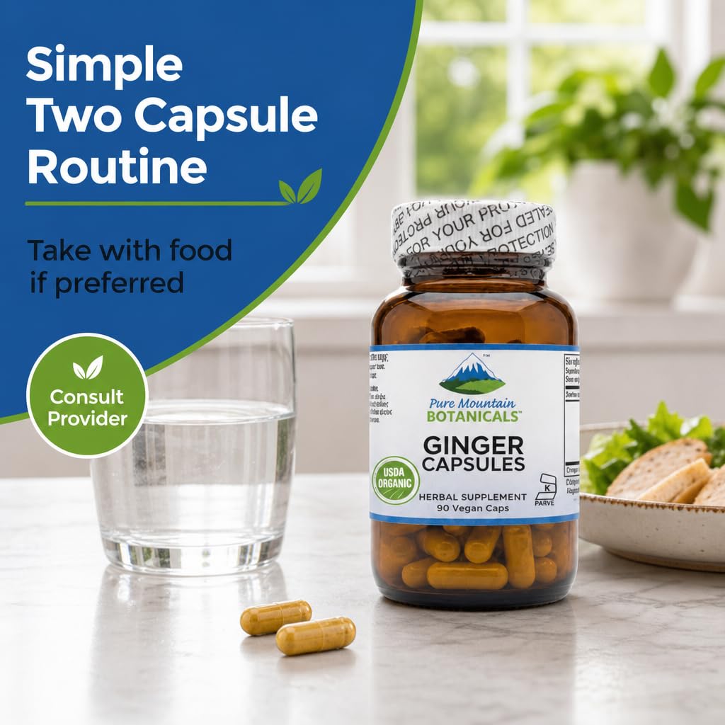 Pure Mountain Botanicals Ginger Capsules - 1000mg Organic Ginger Root — Amazon image 8