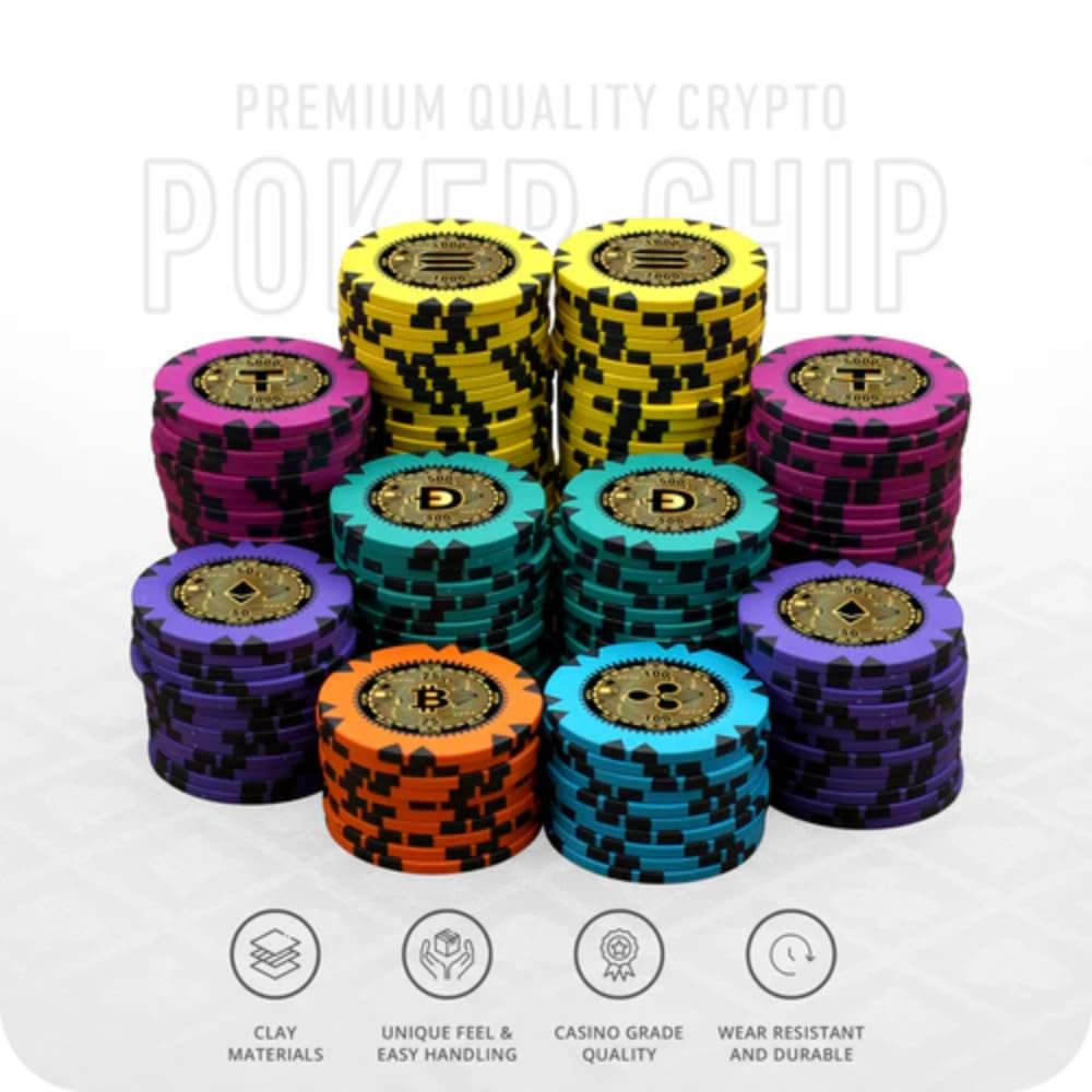 Buy CASINO KART Crypto Poker Chipset Set of 300 & 500 Pieces Chips Comes  with 40 MM, 14gms, for All Games Poker Teen 3 Patti Roulette Flush  Blackjack Rummy (500) Online at