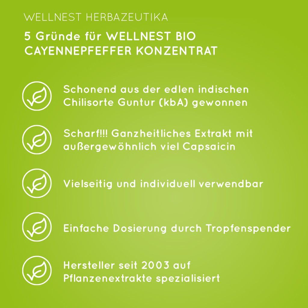 Bio Cayennepfeffer Konzentrat 1er Pack (1 x 50 ml) – naturrein, vegan, handgemacht aus indischem Chili