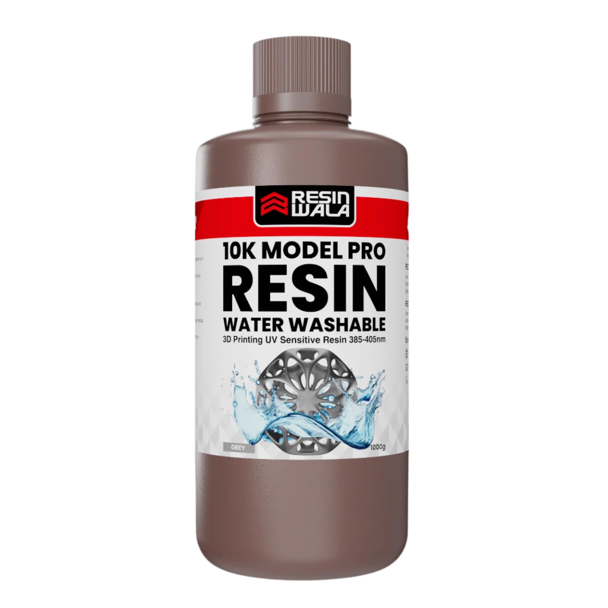 Resinwala 10K Water Washable Resin – High Detail | Easy Clean | Universal Compatibility - 405nm UV Resin for Elegoo Mars Saturn Jupiter, Anycubic Photon, Phrozen 3D Printers
