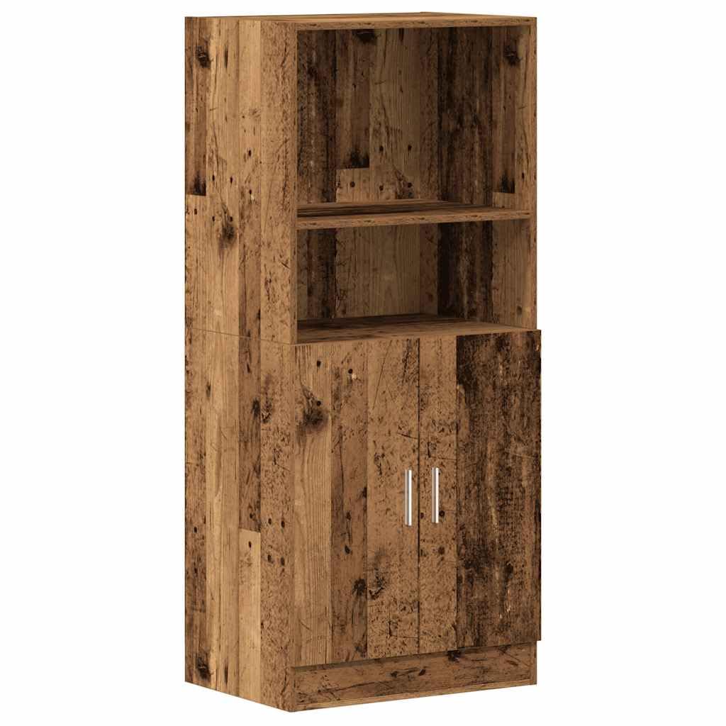 Brokky-Armadietto Cucina Legno Antico 57x41,5x131,5 cm in Truciolato|Mobile Sottolavello per Cucina