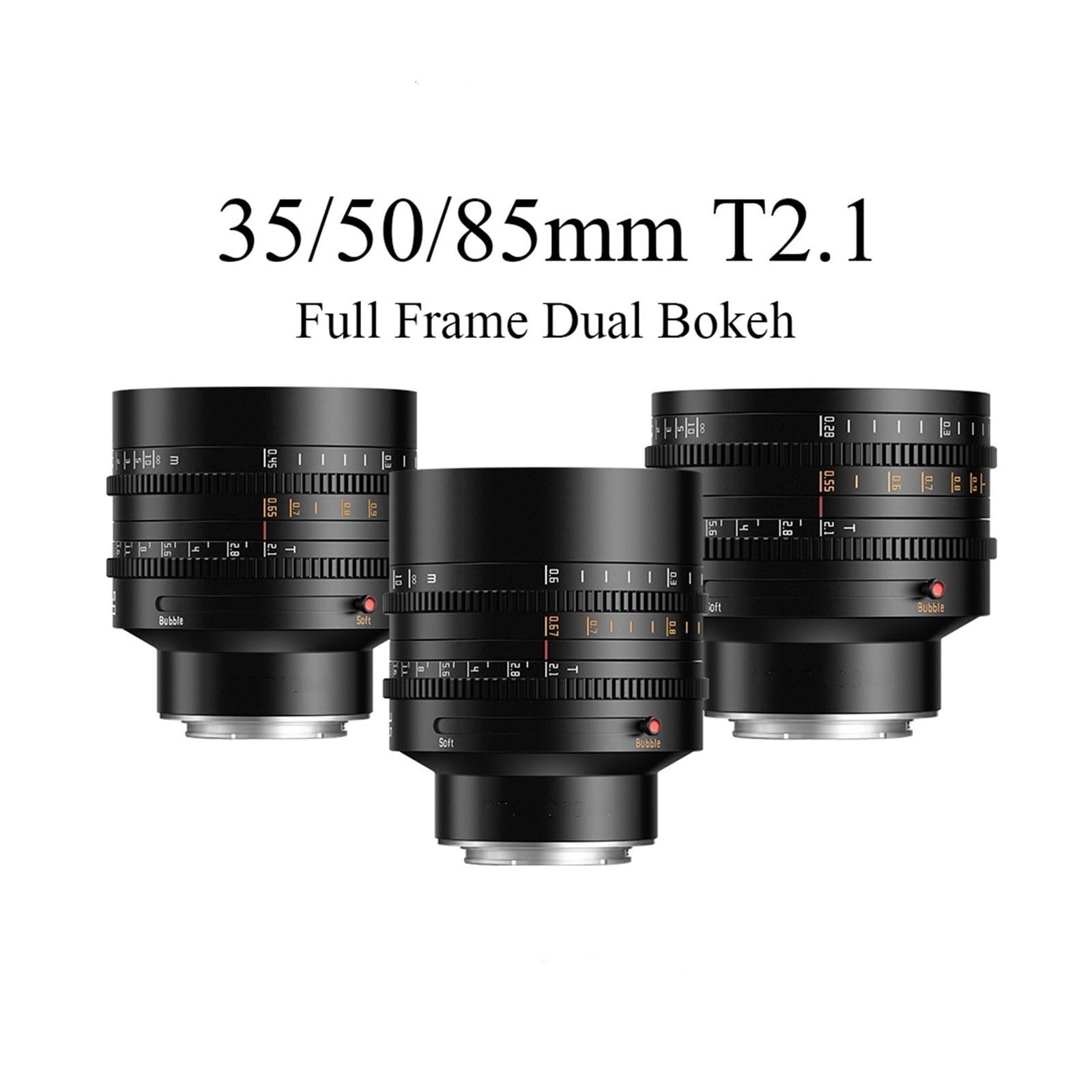 DSLR Camera Lens, Objectif cinéma Plein Format T2.1 35/50/85 mm