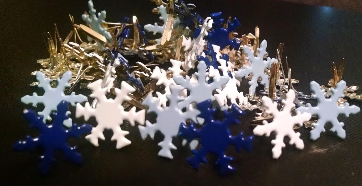 Snowflake Brads - Winter Colors Mix - Bulk 50ct