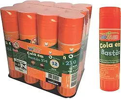 Cola em Bastao Leo&Leo 21g , Pacote com 12 Leonora, Multicor