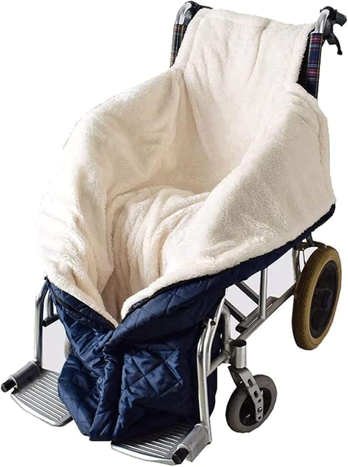 Silla ruedas lujo acogedora adultos, funda calentador silla ruedas invierno, silla ruedas acogedora con cremallera, manta silla ruedas, pierna invierno, pie, espalda, bolsa cálida ancianos, clima f