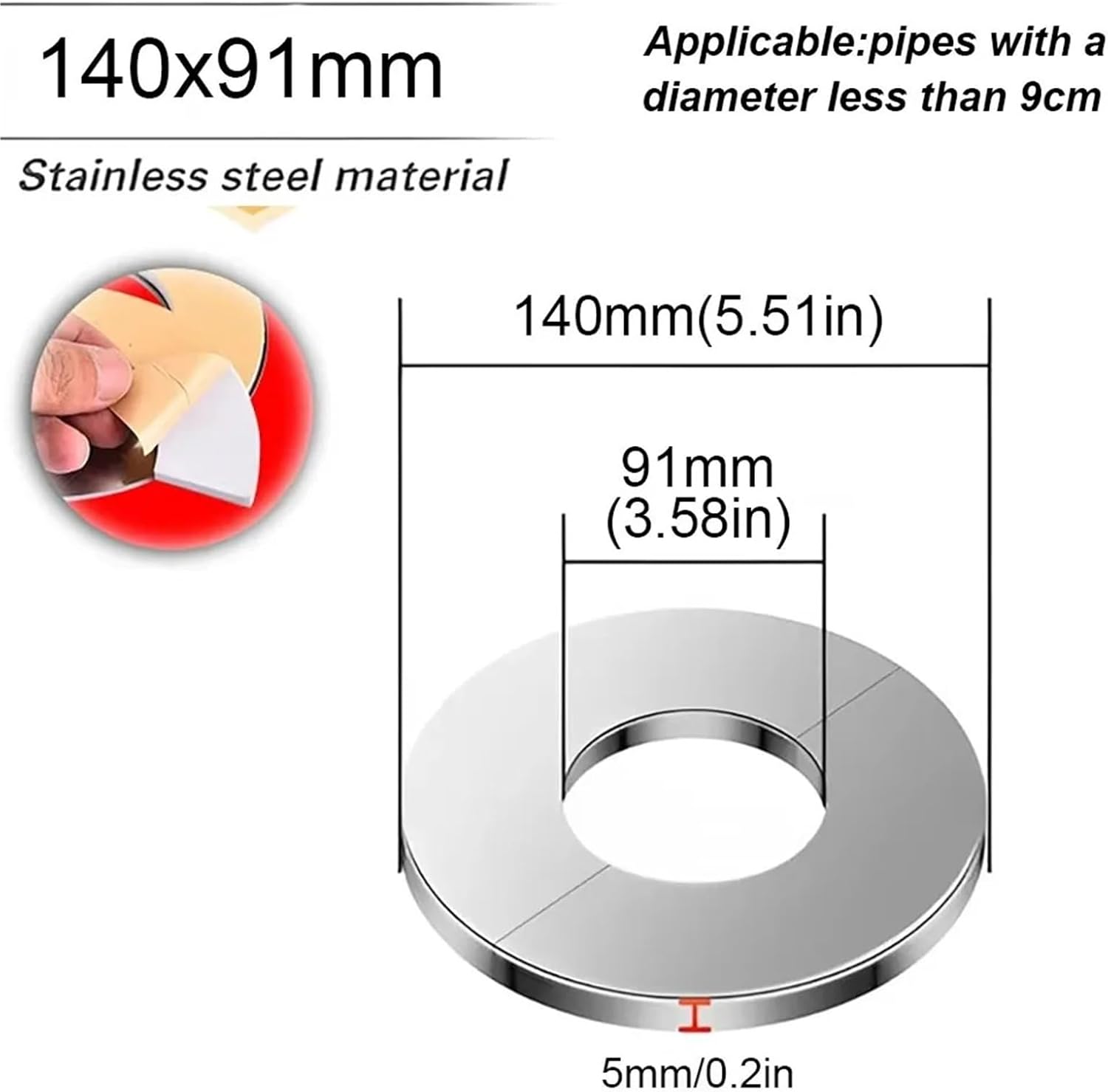 Plumbing Cover Plates Plumbing Cover Plates,10/20/30pcs Useful Self-Adhesive Shower Faucet Stainless Steel Silver Decorative For Faucet Bathroom Kitchen Toilet(20pcs,140x91mm)