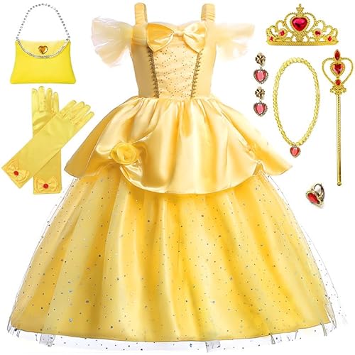 Amtum Princess Dress Little Girls Off Shoulder Costume Layer