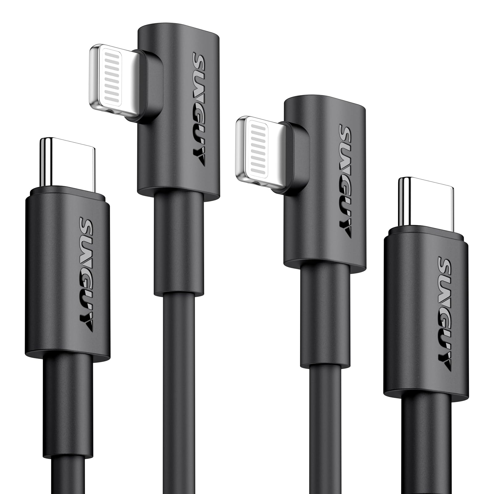 SUNGUY USB C Lightning Kabel 1.5m, 2 Stück [MFi-Zertifiziert] 90 Grad USB C auf Lightning Kabel 20W Schnellladekabel iPhone Ladekabel für iPhone 14/13/12/11 Pro Max Mini XR XS 8 7 6 5 Plus, CarPlay