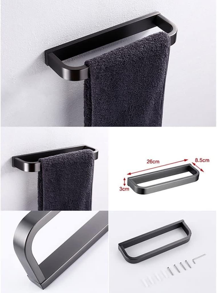 LSLYTQ Nordic Gray 304 Stainless Steel Bathroom Towel Ring Hanger, Hand Towel Holder, Bathroom Hardware